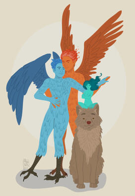 Harpies, fairy and good boy Harpies, fairy and good boy