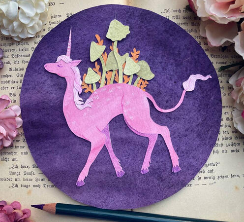 Unicorn and mushrooms
